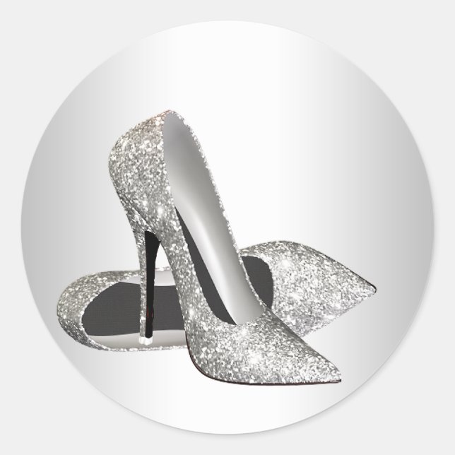 Elegante Sticker für Silberspitzen-Glitzer (Vorderseite)
