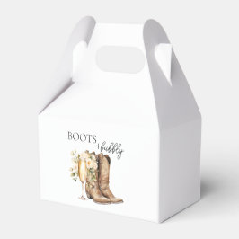 Elegante Stiefel und sprudelnde westliche Brautpar Geschenkschachtel
