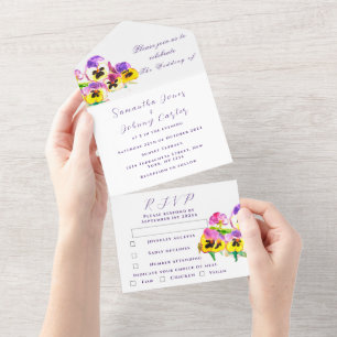 Elegante Stiefmütterchen Blumenzwiebeln All In One Einladung