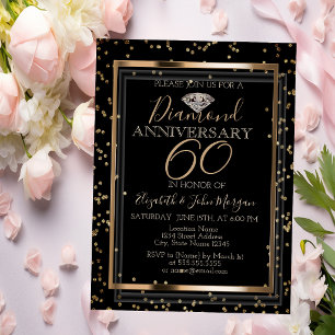Elegante stilistische Diamanten, Frame Wedding Ann Einladung