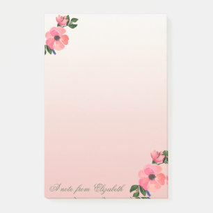 Elegante Stilmädchen , Aquarellfarben-Blume Post-it Klebezettel