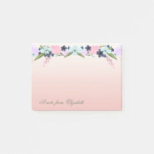 Elegante Stilmädchen , Aquarellfarben-Blume Post-it Klebezettel