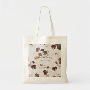 Elegante stilvolle beige Rosen Blumen Toile Hochze Tragetasche