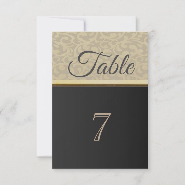 Elegante, stilvolle Black Table Card Einladung (Vorderseite)