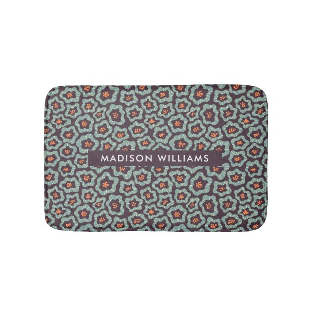 Elegante stilvolle Blume Minimalistisch Bath Mat Badematte (Vorderseite)