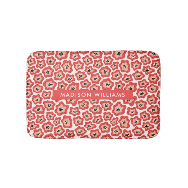 Elegante stilvolle Blume Minimalistisch Bath Mat Badematte (Vorderseite)