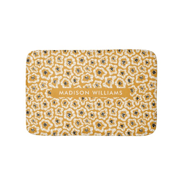 Elegante stilvolle Blume Minimalistisch Bath Mat Badematte (Vorderseite)