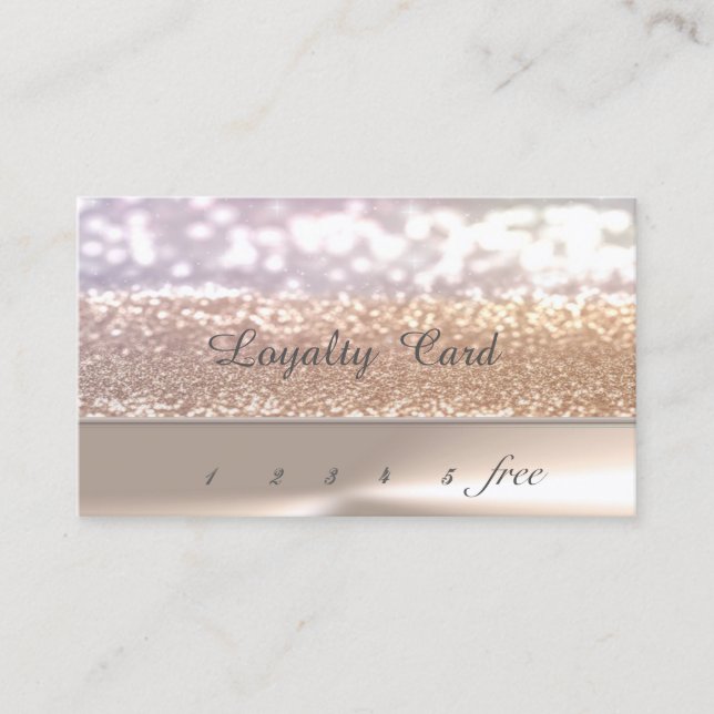 Elegante stilvolle Chic,Glittery Bokeh Loyalty Car Treuekarte (Vorderseite)