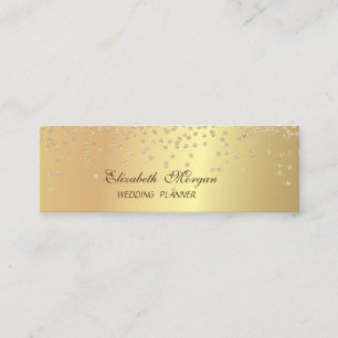Elegante stilvolle Chic Imitate Gold-Diamonds Mini Visitenkarte