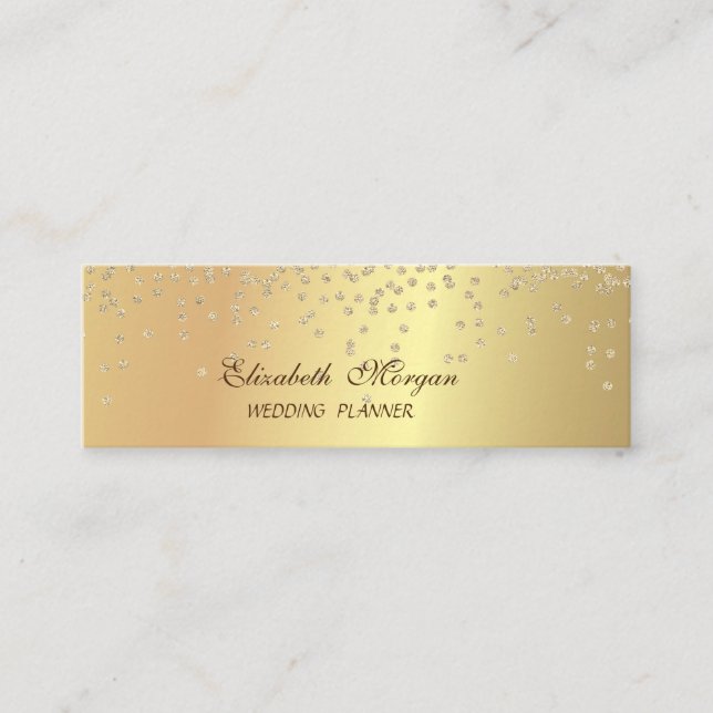 Elegante stilvolle Chic Imitate Gold-Diamonds Mini Visitenkarte (Vorderseite)