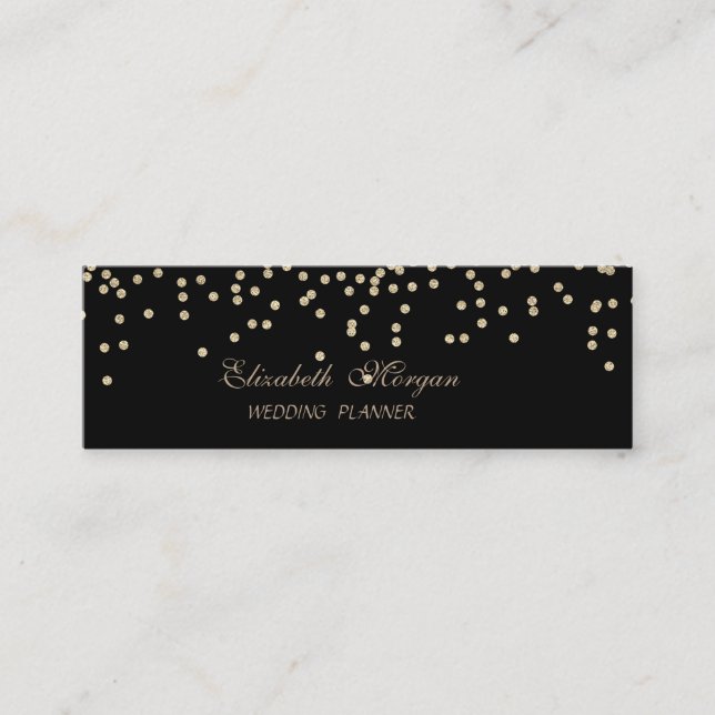 Elegante stilvolle Chic Imitate Gold-Diamonds Mini Visitenkarte (Vorderseite)