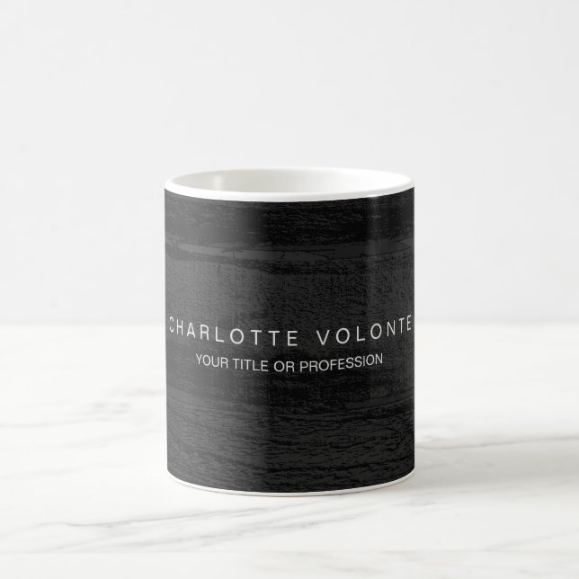 Elegante Stilvolle Dunkelgraue Holzkunst Beruflich Kaffeetasse (Mittel)