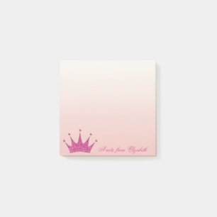 Elegante stilvolle girly, glitzernde Tiara Post-it Klebezettel