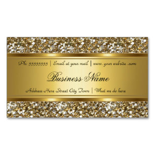 Elegante stilvolle goldene falsche Glitter-Optik G Magnetische Visitenkarte