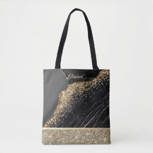 Elegante stilvolle goldene Glitter-Pailletten schw Tasche