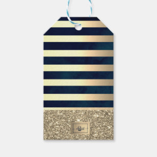 Elegante stilvolle goldene Streifen Glitter,Marine Geschenkanhänger
