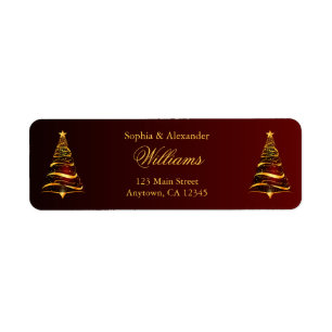Elegante stilvolle goldene Weihnachtsbaum-Hochzeit