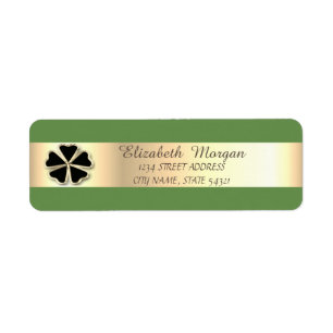 Elegante stilvolle, grüne, goldene Shamrock-Adress