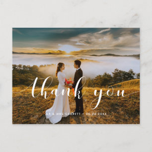 Elegante & stilvolle Hochzeit Danke Postkarte
