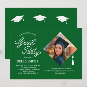 Elegante stilvolle Kappe Photo Abschlussfeier Einladung