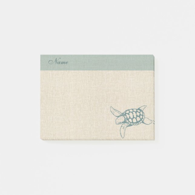 Elegante, stilvolle Meeresschildkröte personalisie Post-it Klebezettel (Vorderseite)