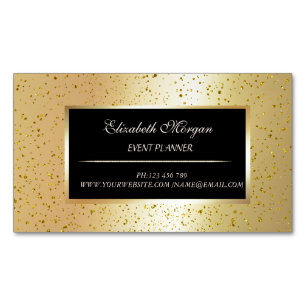 Elegante stilvolle moderne goldene Konfetti, Rahme Magnetische Visitenkarte