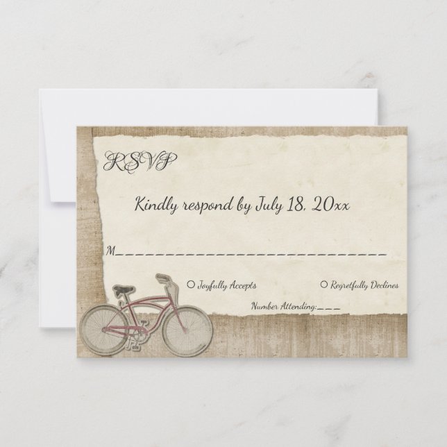 Elegante stilvolle moderne Hochzeit des Rustikalen RSVP Karte (Vorderseite)