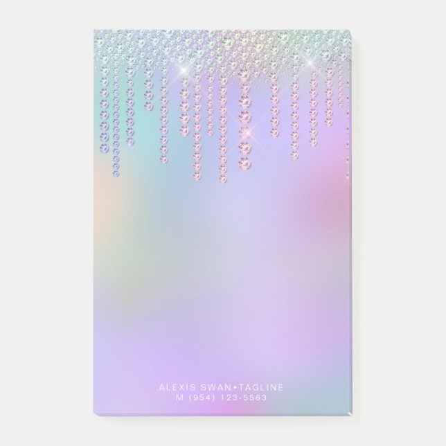 Elegante stilvolle, moderne Küken-holografische Di Post-it Klebezettel (Vorderseite)