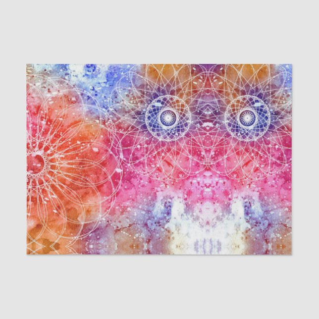 Elegante stilvolle moderne, trendige weiße Mandala Seidenpapier (Vorderseite)