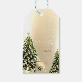 Elegante, stilvolle Pinienbäume, Weihnachtsmann Geschenkanhänger
