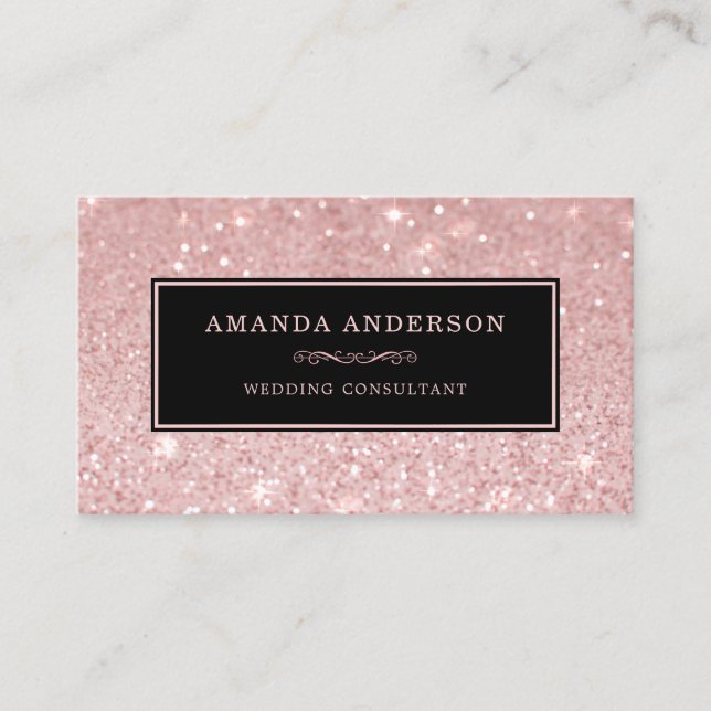 Elegante, stilvolle Rosa Glitzer Sparkle Business  Visitenkarte (Vorderseite)