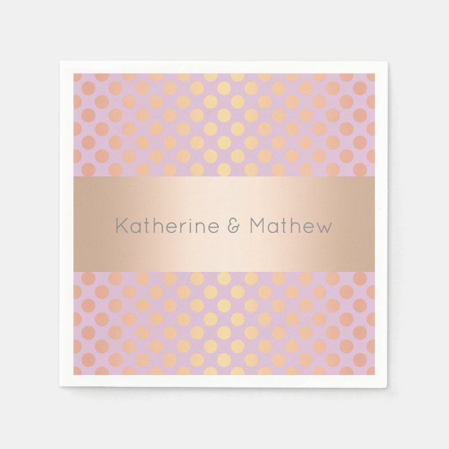 Elegante, stilvolle Rose Goldpolka-Punkte-Muster p Serviette (Vorderseite)