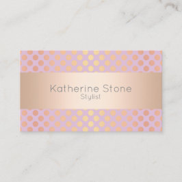Elegante, stilvolle Rose Goldpolka-Punkte-Muster p Visitenkarte