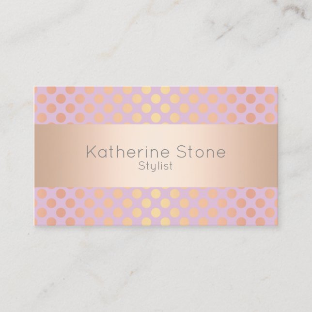 Elegante, stilvolle Rose Goldpolka-Punkte-Muster p Visitenkarte (Vorderseite)