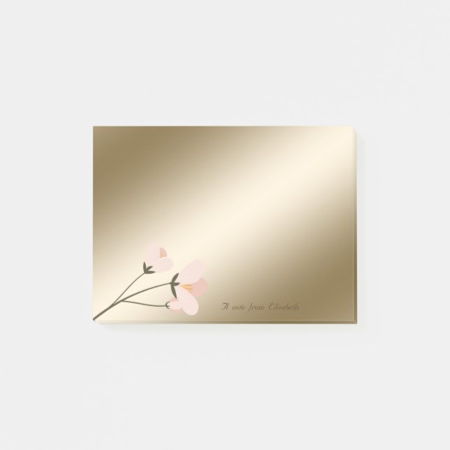 Elegante Stilvolle, schicke Blume Post-it Klebezettel (Vorderseite)