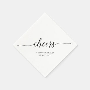 Elegante stilvolle schwarze Beschriftung Prost Eve Serviette