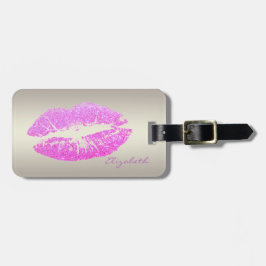 Elegante Stilvolle Stilelemente - Glitterie Lippen Gepäckanhänger
