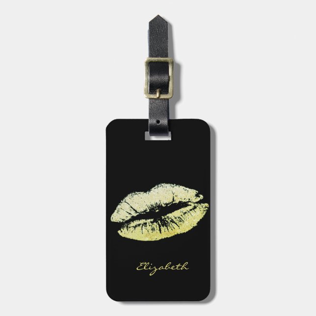 Elegante Stilvolle Stilelemente - Glitterie Lippen Gepäckanhänger (Vorderseite vertikal)