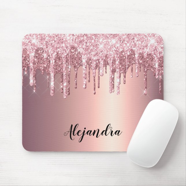 Elegante stilvolle Tropfen aus Kupfergold-Rose Mousepad (Mit Mouse)