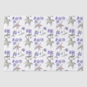 Elegante stilvolle Wasserfarbe Pastell-Lila-Blumen Seidenpapier