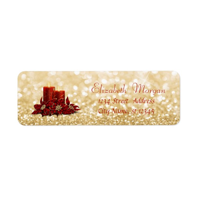 Elegante, stilvolle Weihnachtskerze, Glittery Boke (Vorne)