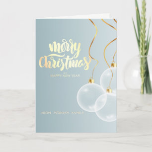 Elegante stilvolle Weihnachtskugeln Deko Feiertagskarte