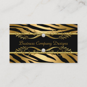 Elegante stilvolle Zebra Gold Schwarz geprägtes Au Visitenkarte