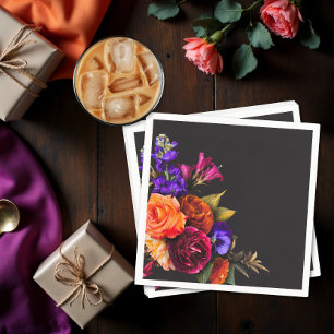Elegante Stimmung Lebendige Ernte Blumen Dusche Serviette