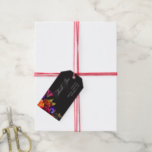 Elegante Stimmung Schwungvolle Herbstliche Florale Geschenkanhänger