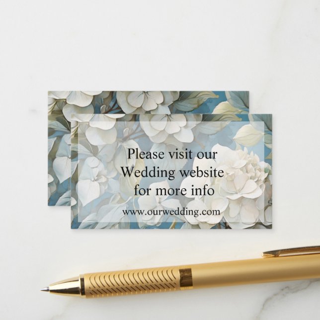 Elegante stimmungsvolle blaue Aquarellblumen Begleitkarte (Vorderseite/Rückseite Beispiel)