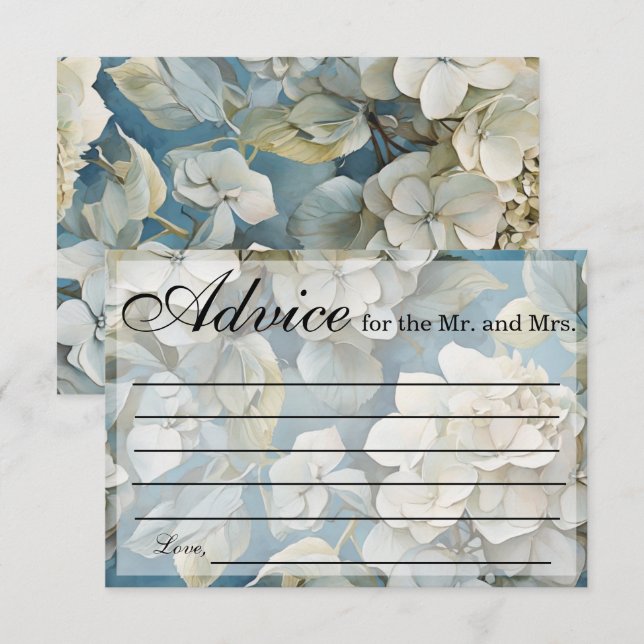 Elegante stimmungsvolle blaue Aquarellblumen Mitteilungskarte (Vorne/Hinten)