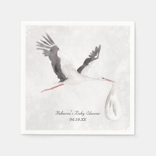 Elegante Storch Lieferung Babyparty Personalisiert Serviette