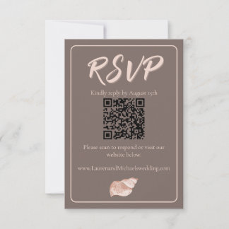 Elegante Strand-Muschel-Response-Karte 3,5" x 5" RSVP Karte