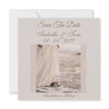 Elegante Strand Save-the-Date, Hochzeits-Papeterie